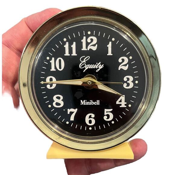 VTG Alarm Clock Equity Minibell Glow in Dark Wind Up Clock Tested Works MCM Loud - Picture 2 of 5